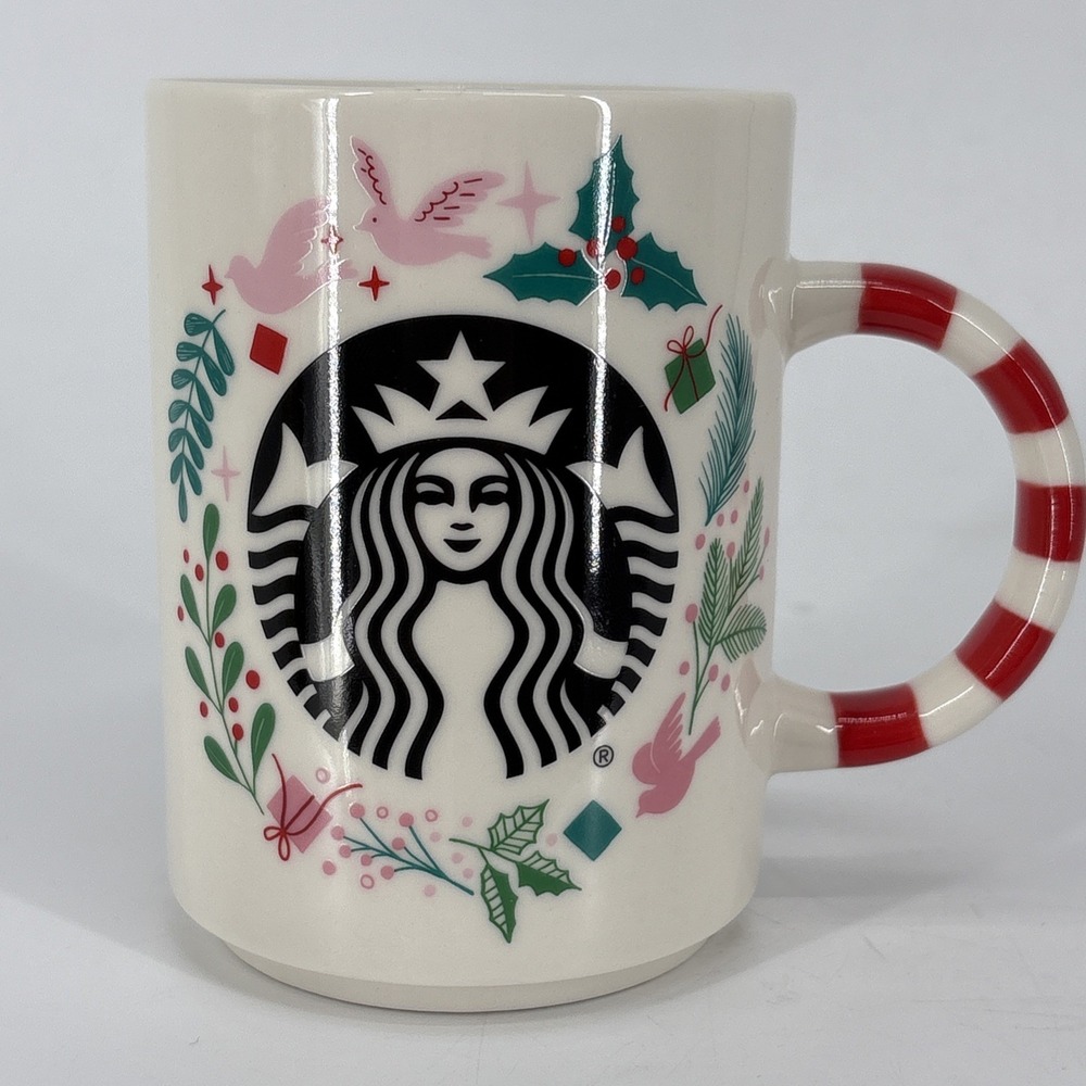 RARE *Sold‎ Out* Starbucks 2018 12oz Holiday Christmas Mug Siren Dove Mistletoe